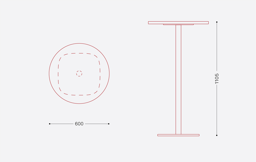 Стол барный FLAT (12мм) — Схема