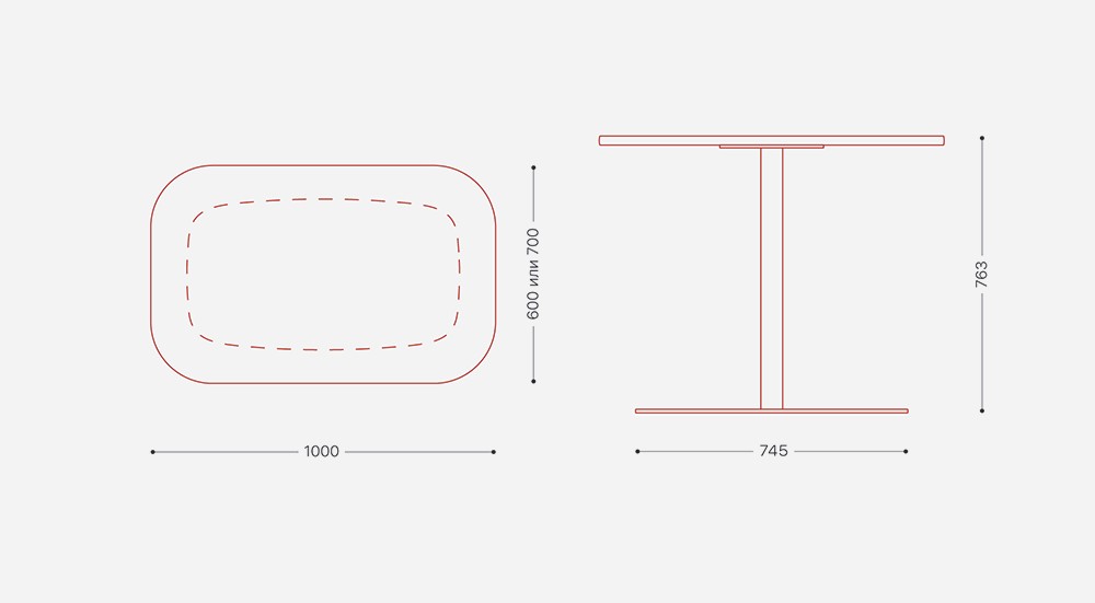 Стол Флэт (25мм) — Схема
