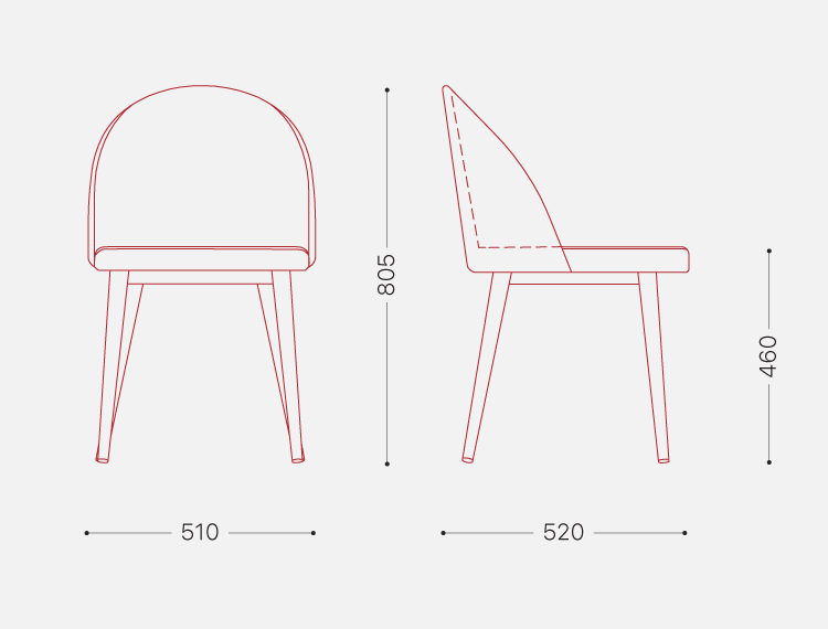 Стул Лурди с мягким сиденьем — Схема