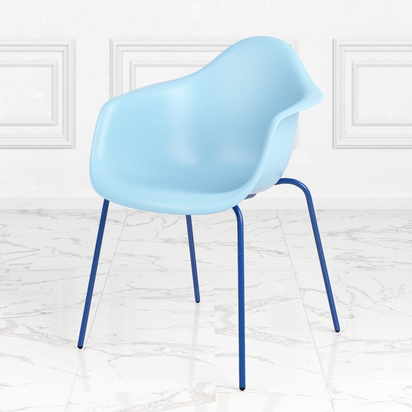 Пластиковый стул с подлокотниками Элмерс голубой