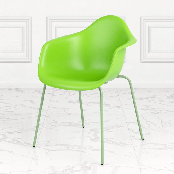 Пластиковый стул с подлокотниками Элмерс зеленый