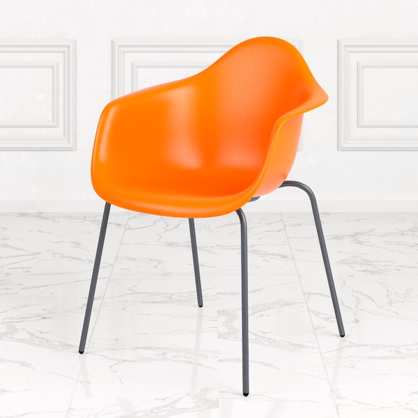 Пластиковый стул с подлокотниками Элмерс оранжевый